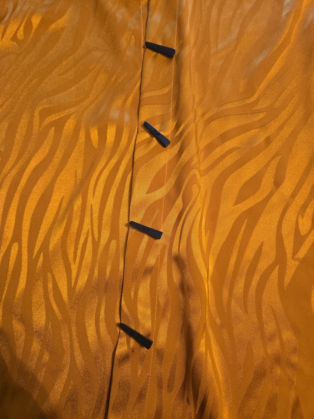 Multiples Golden Zebra-Print Button Front Blouse - Picture 3 of 6